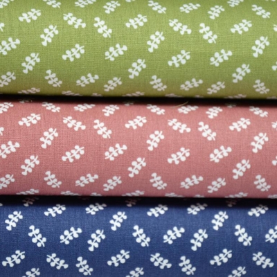 Baumwolle Tracht | Blätter | marineblau